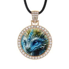 Кулон со стразами Детеныш дракона, цвет светлое золото ALKS0261