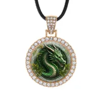 Кулон со стразами Дракон, цвет светлое золото ALKS0264