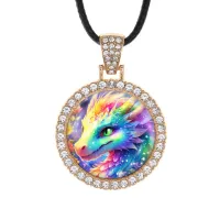 Кулон со стразами Сказочный дракон, цвет светлое золото ALKS0275