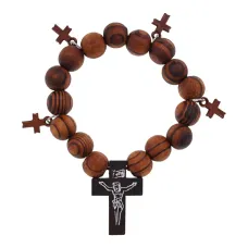 Деревянный браслет Иисус Христос, 12мм BS726