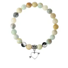 Браслет Сердце (Любовь), Амазонит 8мм BSPE1-23-3011