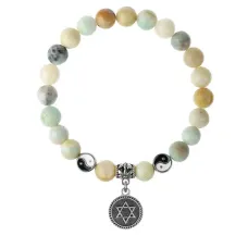 Браслет Звезда Давида (от сглаза и зла), Амазонит 8мм BSPE1-23-3012