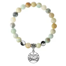 Браслет Лотос (гармония и развитие), Амазонит 8мм BSPE1-23-3013
