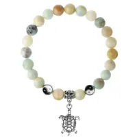 Браслет Черепаха (здоровье и долголетие), Амазонит 8мм BSPE1-23-3014