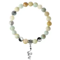 Браслет Змея (мудрость, здоровье, долголетие), Амазонит 8мм