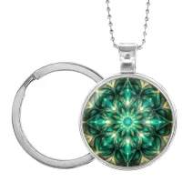 Кулон-брелок Зеленый калейдоскоп ALKB-0194