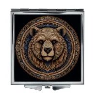Складное зеркало квадратное Бурый медведь ZER2-0602