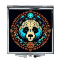 Складное зеркало квадратное Цветная панда ZER2-0634