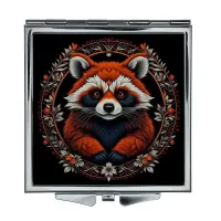 Складное зеркало квадратное Рыжий енот ZER2-0638