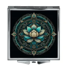 Складное зеркало квадратное Циановый лотос ZER2-0645