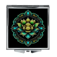 Складное зеркало квадратное Синий лотос ZER2-0648