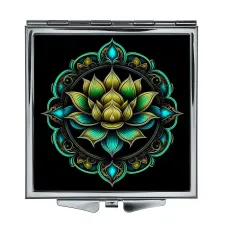 Складное зеркало квадратное Синий лотос ZER2-0648