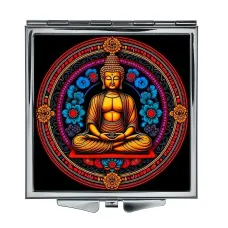 Складное зеркало квадратное Будда и цветы ZER2-0651