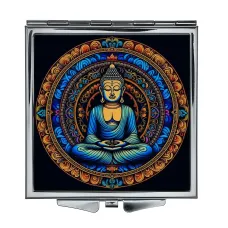 Складное зеркало квадратное Сидящий Будда ZER2-0653