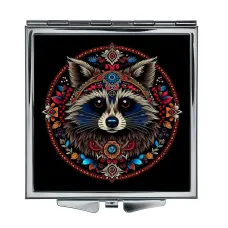 Складное зеркало квадратное Молодой енот ZER2-0677