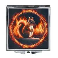 Складное зеркало квадратное Огненная белка ZER2-0693