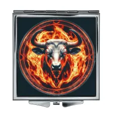 Складное зеркало квадратное Огненный бык ZER2-0694