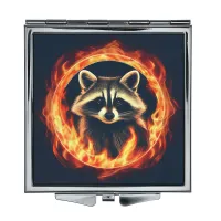 Складное зеркало квадратное Огненный енот ZER2-0698