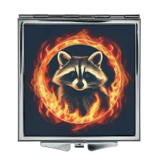 Складное зеркало квадратное Огненный енот ZER2-0698