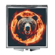 Складное зеркало квадратное Огненный медведь ZER2-0708