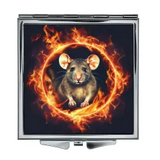 Складное зеркало квадратное Огненная мышь ZER2-0709