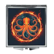 Складное зеркало квадратное Огненный осьминог ZER2-0713