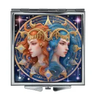 Складное зеркало квадратное Знак Зодиака Близнецы ZER2-0740