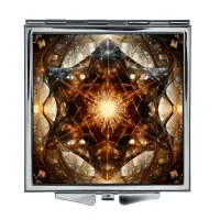 Складное зеркало квадратное Психоделическая геометрия ZER2-0751