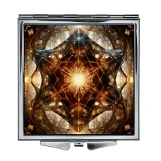 Складное зеркало квадратное Психоделическая геометрия ZER2-0751