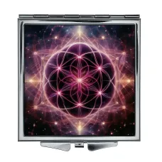 Складное зеркало квадратное Космический цветок жизни ZER2-0758