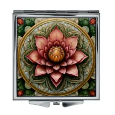 Складное зеркало квадратное Индийский лотос ZER2-0760