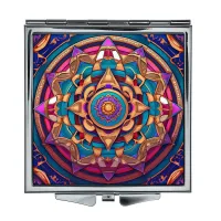 Складное зеркало квадратное Сакральная абстракция ZER2-0761