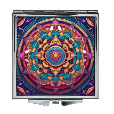 Складное зеркало квадратное Сакральная абстракция ZER2-0761