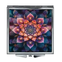 Складное зеркало квадратное Лотос цветок жизни ZER2-0766