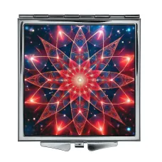 Складное зеркало квадратное Космический цветок жизни ZER2-0773