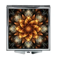 Складное зеркало квадратное Золотой цветок жизни ZER2-0777