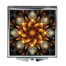 Складное зеркало квадратное Золотой цветок жизни ZER2-0777