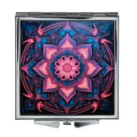 Складное зеркало квадратное Розовый цветок жизни ZER2-0800