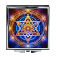 Складное зеркало квадратное Светящаяся шестиконечная звезда ZER2-0802