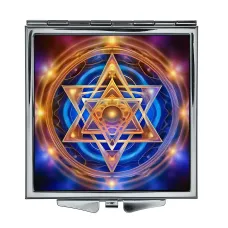 Складное зеркало квадратное Светящаяся шестиконечная звезда ZER2-0802