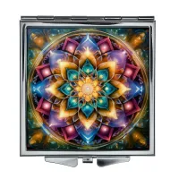 Складное зеркало квадратное Калейдоскоп - цветок жизни ZER2-0805