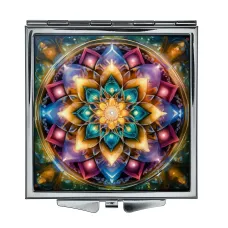 Складное зеркало квадратное Калейдоскоп - цветок жизни ZER2-0805