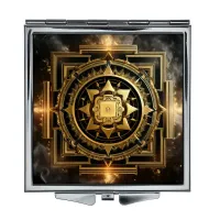 Складное зеркало квадратное Макрокосмический цветок жизни