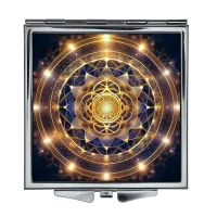 Складное зеркало квадратное Сакраментальный узор ZER2-0809