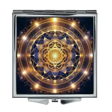 Складное зеркало квадратное Сакраментальный узор ZER2-0809