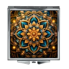 Складное зеркало квадратное Цветочный узор ZER2-0812