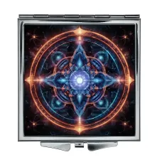 Складное зеркало квадратное Галактический цветок жизни ZER2-0814