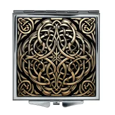 Складное зеркало квадратное Металлический узор ZER2-0815