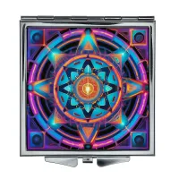 Складное зеркало квадратное Неон геометрия ZER2-0816