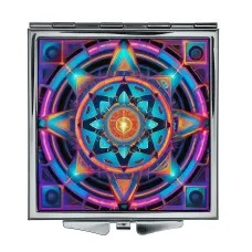 Складное зеркало квадратное Неон геометрия ZER2-0816